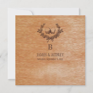 Invitación PixDezines faux veneer+bellotas
