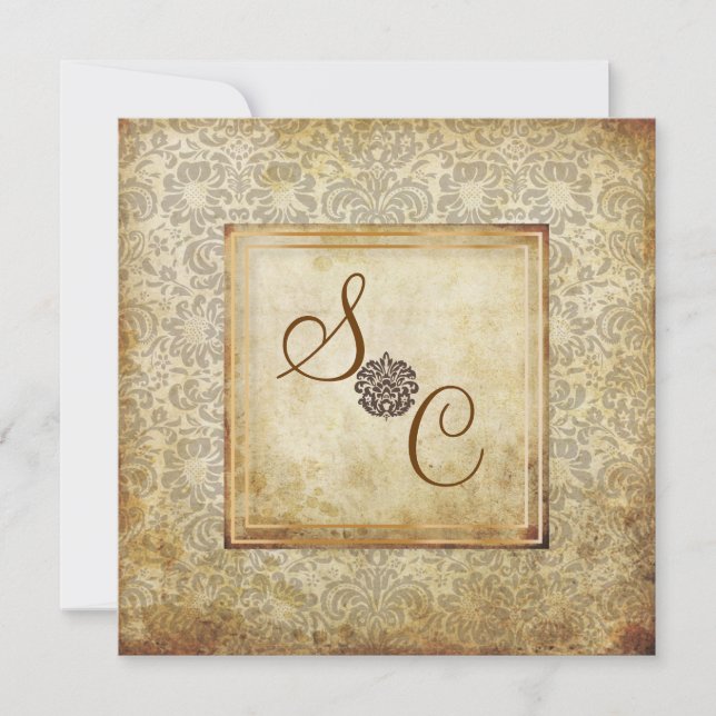 Invitación PixDezines Fidora, Damasco de época (Anverso)