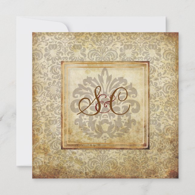 Invitación PixDezines Fidora, Damasco de época (Anverso)