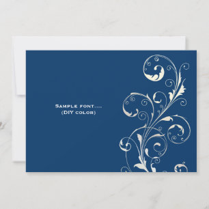 Invitación PixDezines filigree giratorios/colores diy, marina