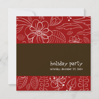 Invitación PixDezines Floral+Frenos, fondo DIY/rojo