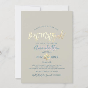 Invitación PixDezines Floral Watercolor Bat Mitzvah
