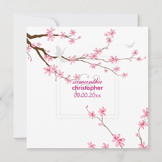 Invitación PixDezines Florencia de cerezo/fondo de día (Anverso)
