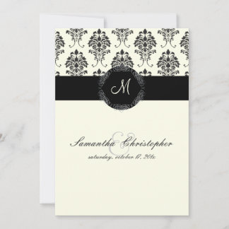 Invitación PixDezines Florentius Damask| Color DIY, marfil