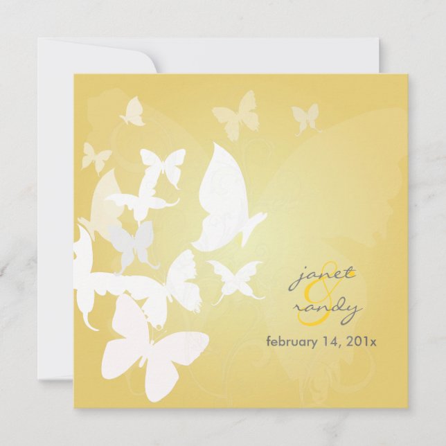 Invitación PixDezines Fluyendo por... mariposas blancas/cirue (Anverso)