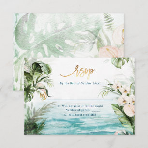 Invitación PixDezines Foliage Tropical Jungle RSVP