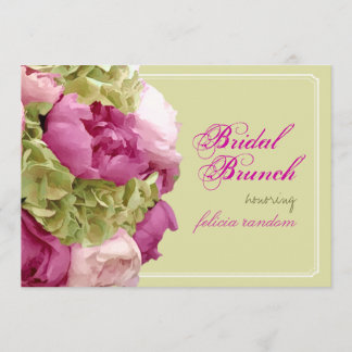 Invitación PixDezines fuschia peonías/hortensias/diy verdes