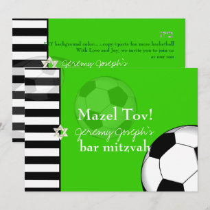 Invitación PixDezines fútbol bar mitzvah/DIY color