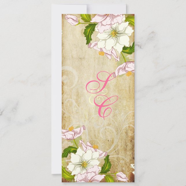 Invitación PixDezines gardenia+remolinos/fondo diy (Anverso)