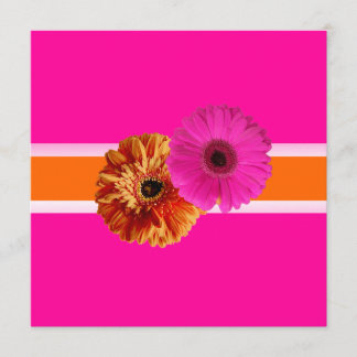 Invitación PixDezines Gerber, color rosa/diy, color naranja+p