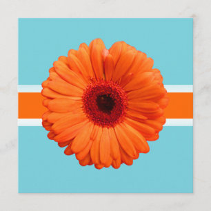 Invitación PixDezines Gerbera, naranja/colores de fondo diy