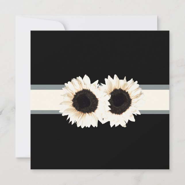 Invitación PixDezines girasol blanco/fondo diy+evento! (Anverso)