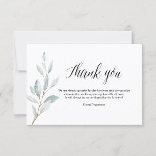 Invitación PixDezines Greenery Bereavement Gracias