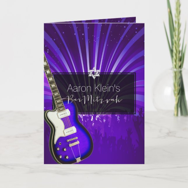 Invitación PixDezines guitarra/foto/bar mitzvah (Anverso)