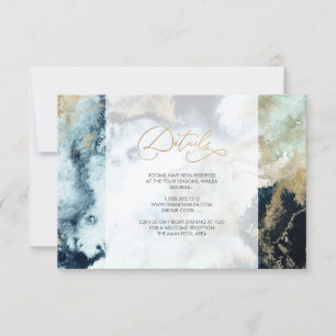 Invitación PixDezines H2 Abstract Océano Oro Detalles de Espu