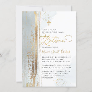 Invitación PixDezines H2 Batismo azul turbio