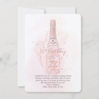 Invitación PixDezines H2 Champán Rosa 90 Cumpleaños Bkupfinal