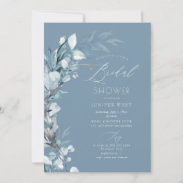 Invitación PixDezines H2 Dusty Blue Eucalyptus Bridal Shower