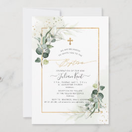Invitación PixDezines H2 Eucalipto Bautizo