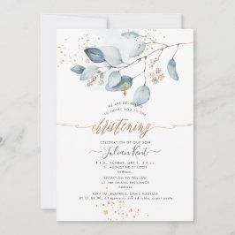 Invitación PixDezines H2 Eucalipto Goma Azul Bautizo