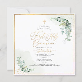 Invitación PixDezines H2 Eucalyptus Primera Comunión Sagrada