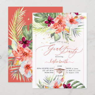 Invitación PixDezines H2 Fiesta Tropical Luau Graduación