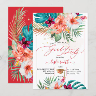 Invitación PixDezines H2 Fiesta Tropical Luau Graduación En