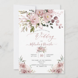 Invitación PixDezines H2 Flores Rosas agitadas Hydrangeas