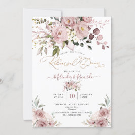 Invitación PixDezines H2 Flores Rosas agitadas Hydrangeas