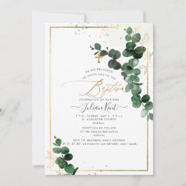 Invitación PixDezines H2 Goma Eucalipto Bautizo