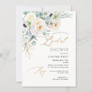 Invitación PixDezines H2 Green Gold Eucalyptus Bridal Shower