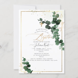 Invitación PixDezines H2 Gum Eucalyptus Bautismo