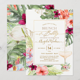 Invitación PixDezines H2 Paraíso Tropical Brunch Bubbly