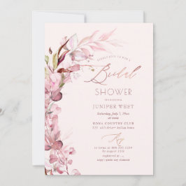 Invitación PixDezines H2 Rosa turbio Eucalyptus Ducha de novi