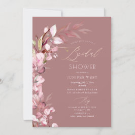 Invitación PixDezines H2 Rosa turbio Eucalyptus Ducha de novi