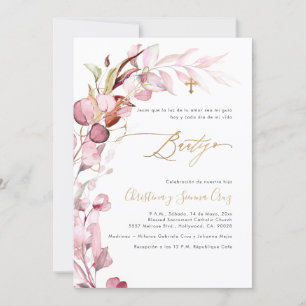 Invitación PixDezines H2 Rubor Gum Eucalyptus Bautizo