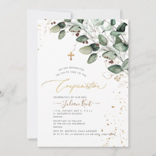 Invitación PixDezines H2 Rustic Gum Eucalipto Confirmación