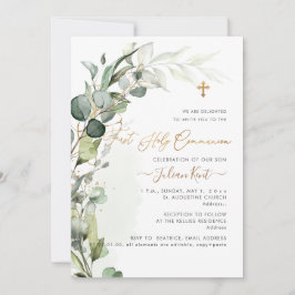Invitación PixDezines H2 Verde Follaje de Eucalipto Primera C