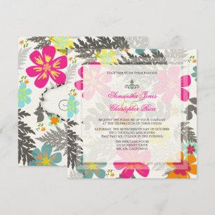 Invitación PixDezines HAWAIIAN JUNGLE/DIY FNDO/FELT ECRU
