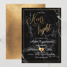 PixDezines Hens Night Faux Gold Script+Marble
