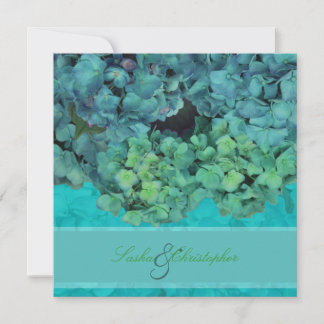 Invitación PixDezines Hidrangea Azul/Verde azulada