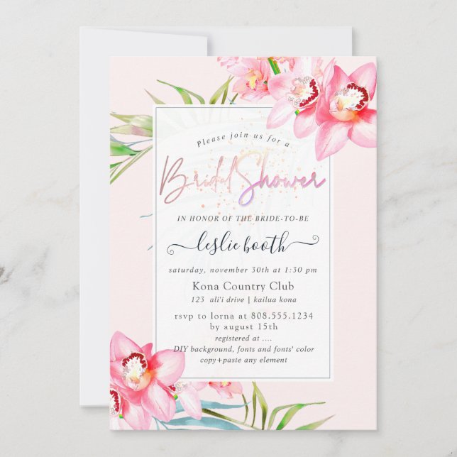 Invitación PixDezines Isla de las Orquídeas, Brunch de Desped (Anverso)