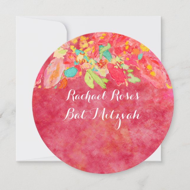 Invitación PixDezines jardín de sofía/Bat Mitzvah (Anverso)