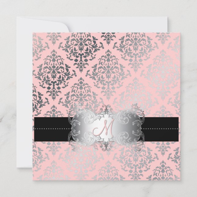 Invitación PixDezines Josephine Damask/DIY color de fondo! (Anverso)