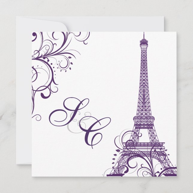Invitación PixDezines la torre eiffel/parís (Anverso)