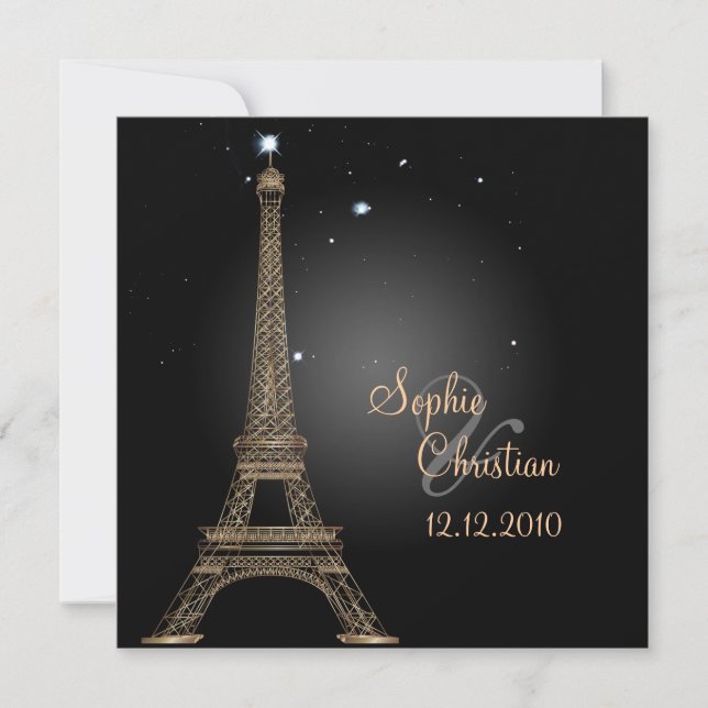 Invitación PixDezines la torre eiffel/parís (Anverso)