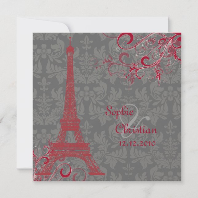Invitación PixDezines la torre eiffel/parís (Anverso)