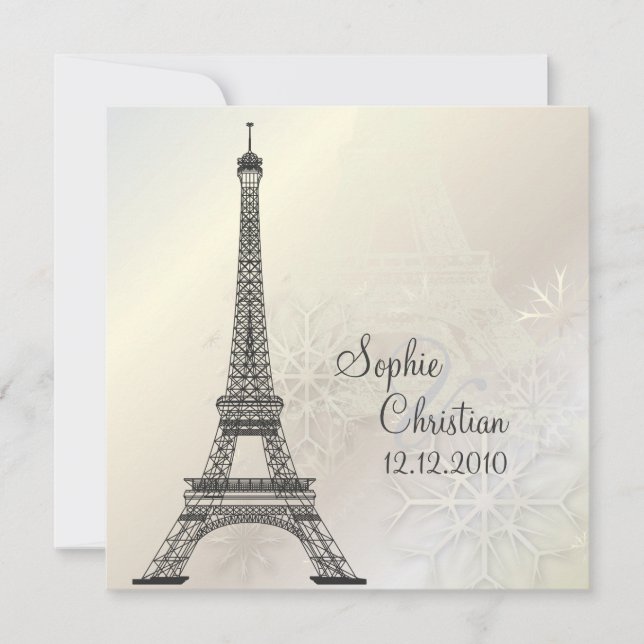 Invitación PixDezines la torre eiffel/parís (Anverso)