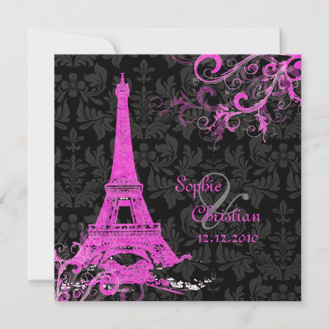 Invitación PixDezines la tour eiffel/paris (Anverso)