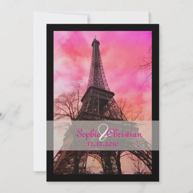 Invitación PixDezines la tour eiffel/paris (Anverso)
